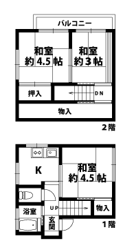 戸建2階の間取図