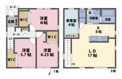 戸建2階の間取図