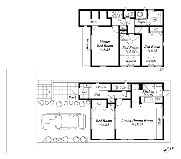 戸建2階の間取図