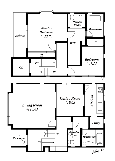 戸建2階の間取図