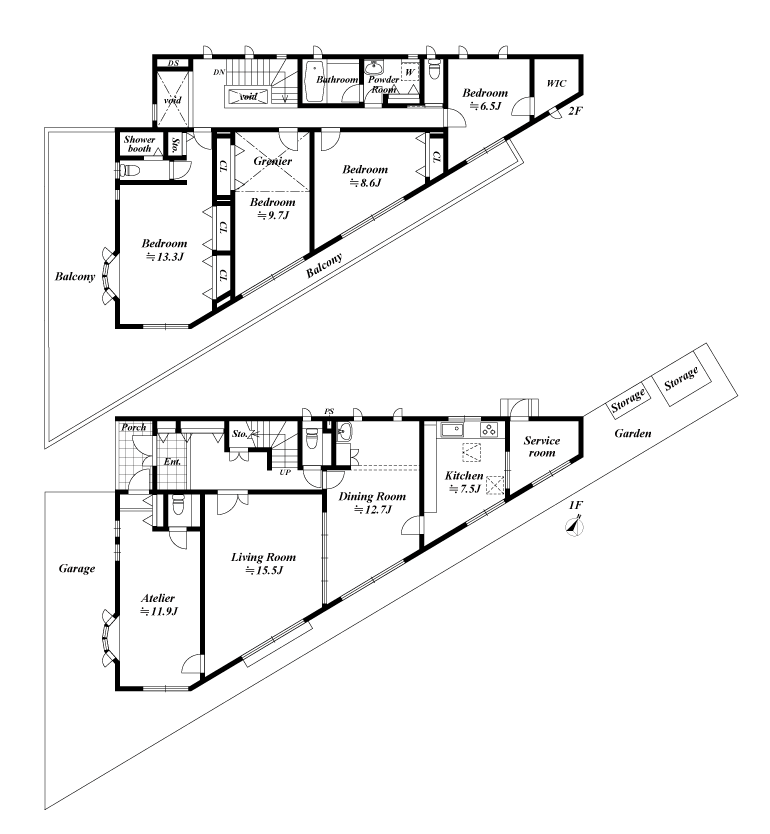 戸建2階の間取図