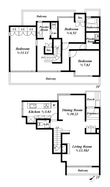 戸建2階の間取図