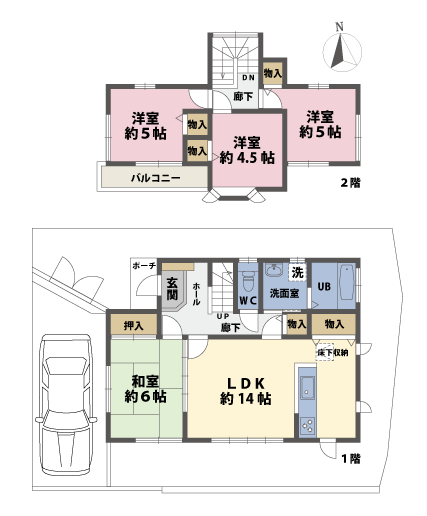 戸建2階の間取図