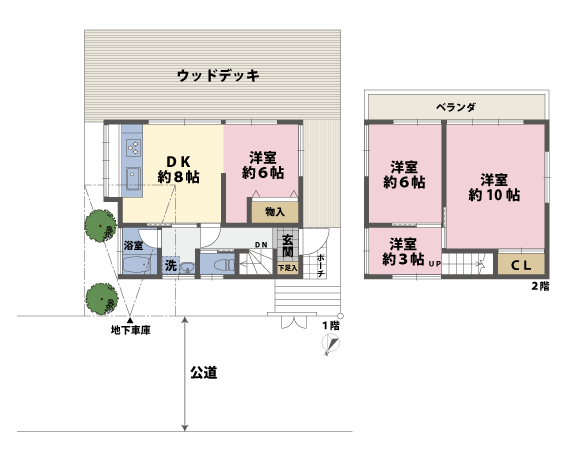 戸建2階の間取図