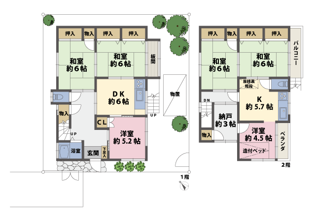 戸建2階の間取図