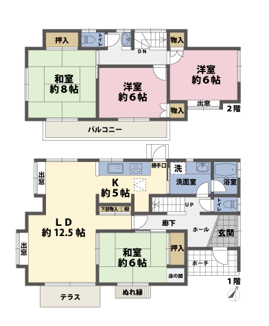 戸建2階の間取図