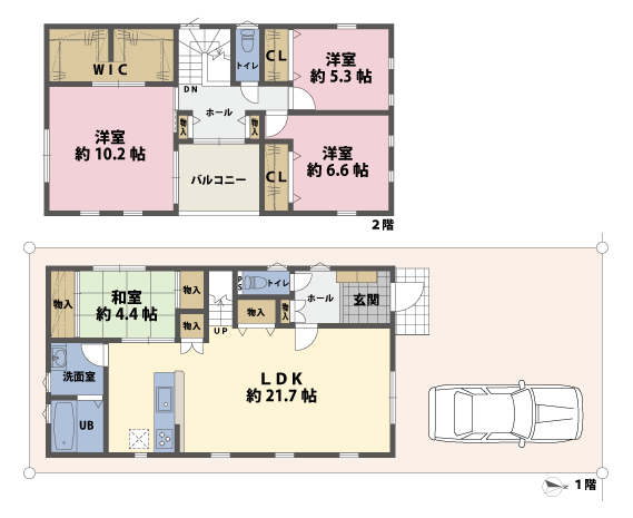 戸建2階の間取図