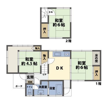 戸建2階の間取図