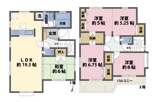 戸建2階の間取図