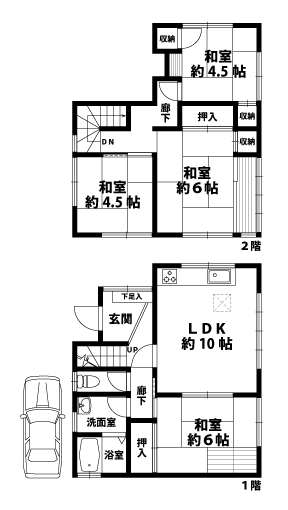 戸建2階の間取図