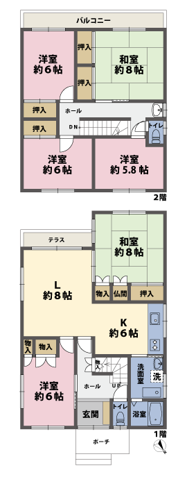 戸建2階の間取図