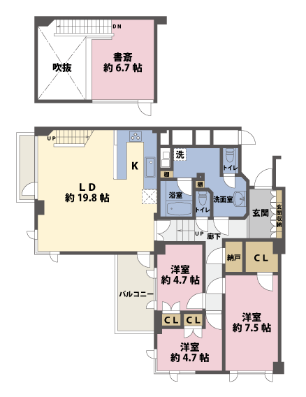 戸建2階の間取図