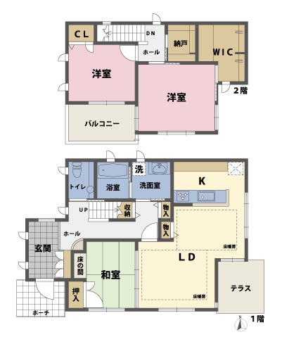 戸建2階の間取図