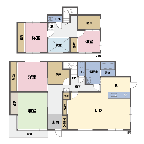 戸建2階の間取図