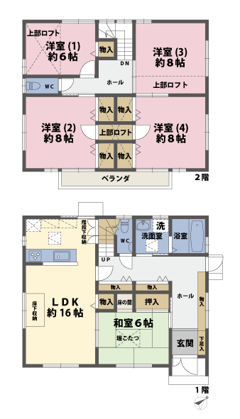 戸建2階の間取図