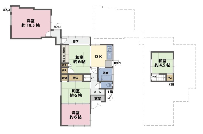 戸建2階の間取図