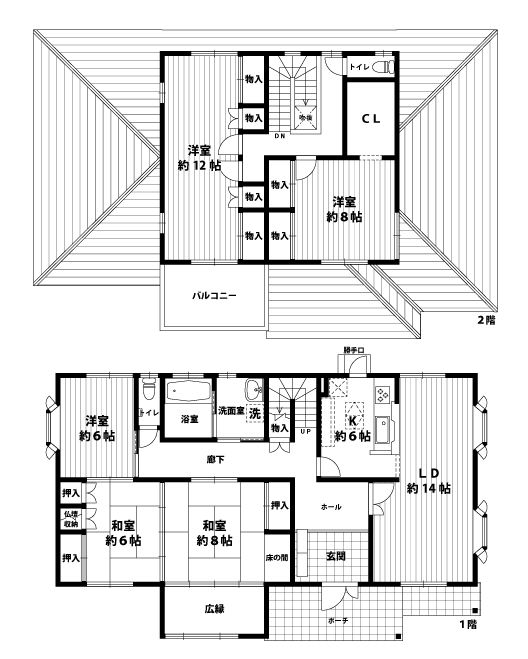 戸建2階の間取図