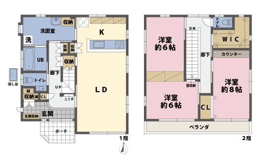戸建2階の間取図