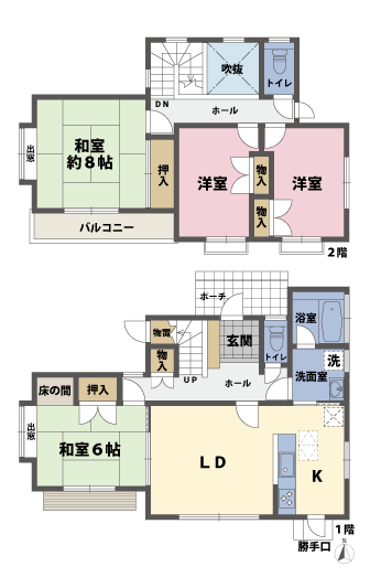 戸建2階の間取図