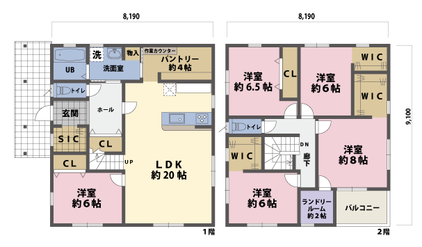 戸建2階の間取図