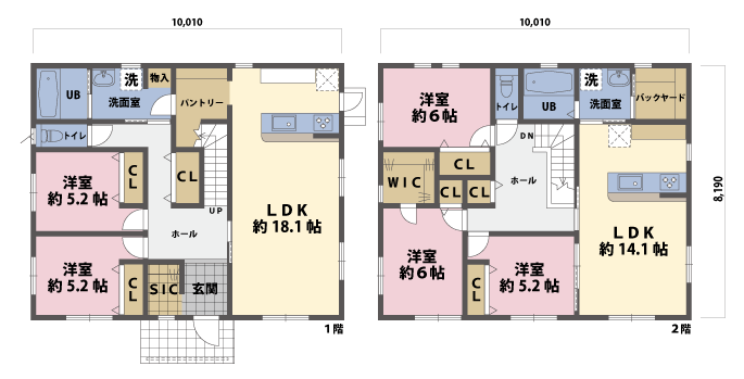 戸建2階の間取図