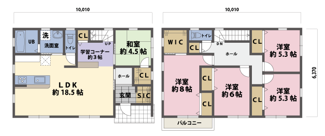 戸建2階の間取図