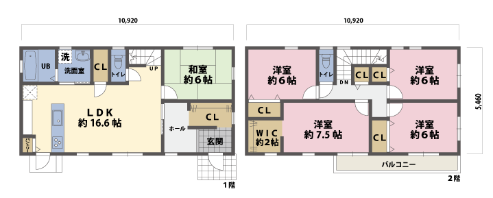 戸建2階の間取図