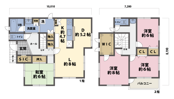 戸建2階の間取図