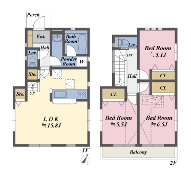 戸建2階の間取図