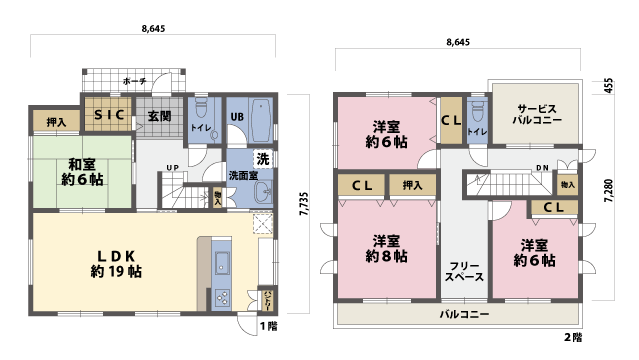 戸建2階の間取図