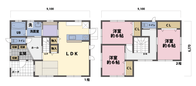 戸建2階の間取図