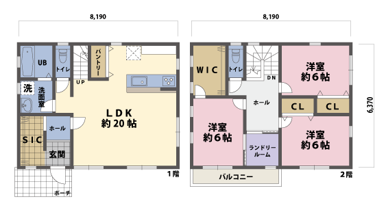 戸建2階の間取図