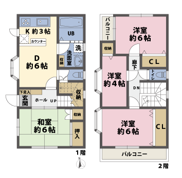 戸建2階の間取図