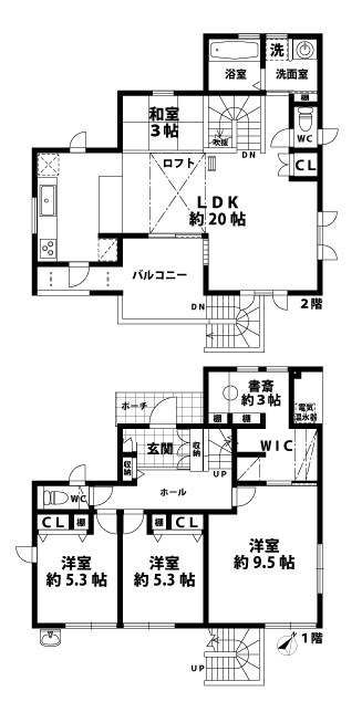 戸建2階の間取図