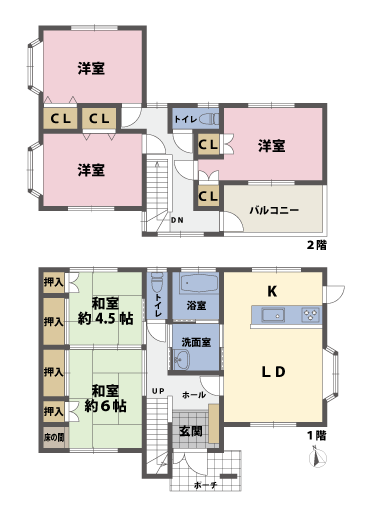 戸建2階の間取図