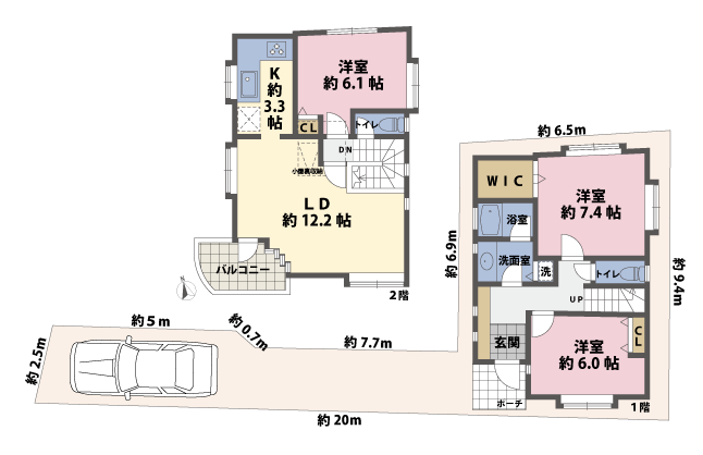 戸建2階の間取図