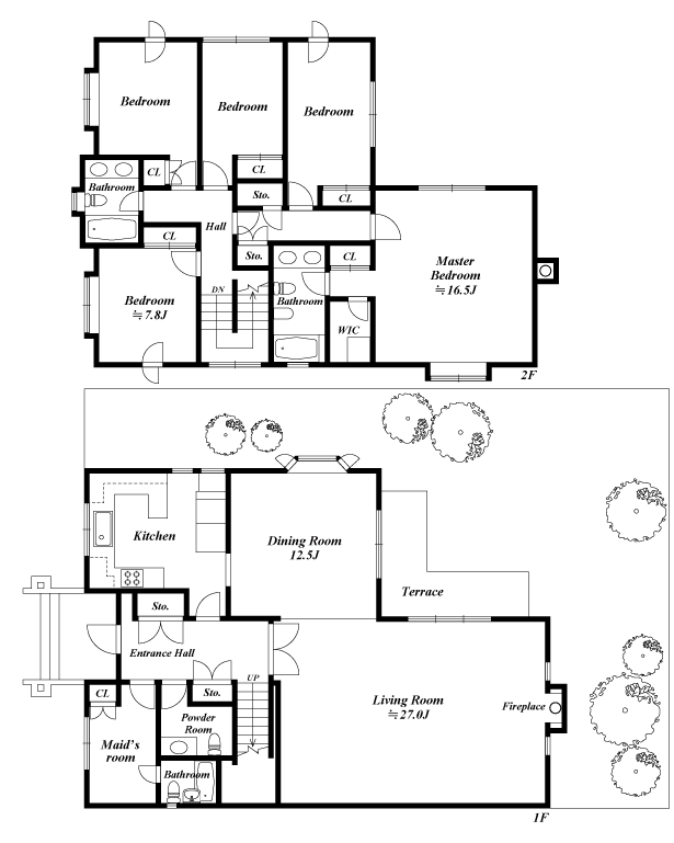 戸建2階の間取図