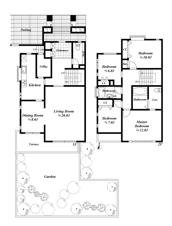 戸建2階の間取図