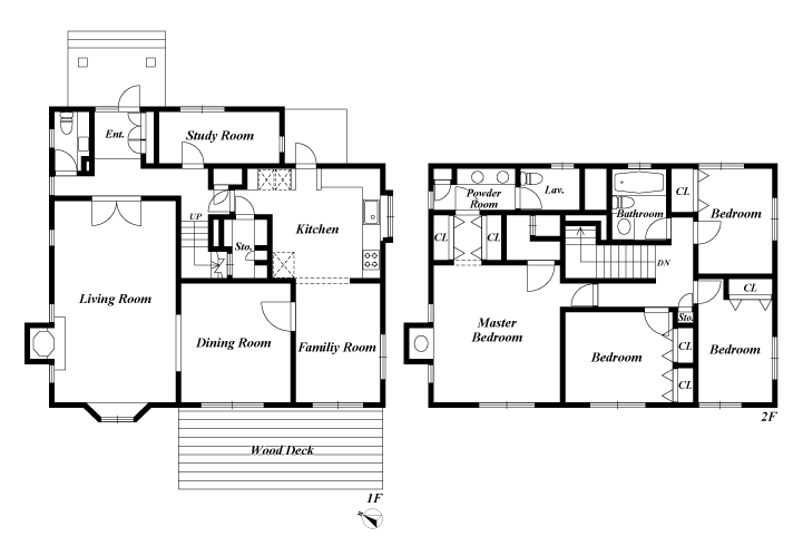 戸建2階の間取図