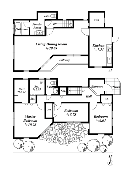 戸建2階の間取図