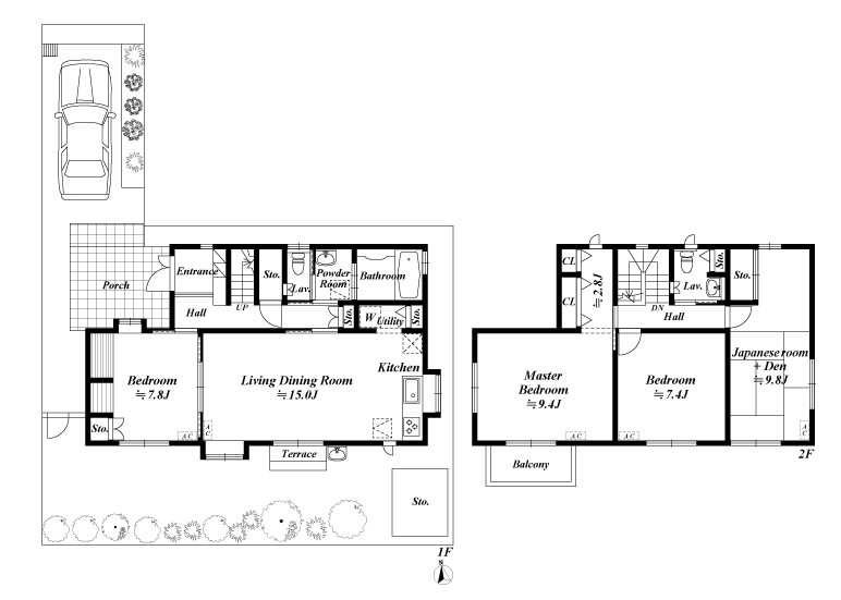 戸建2階の間取図