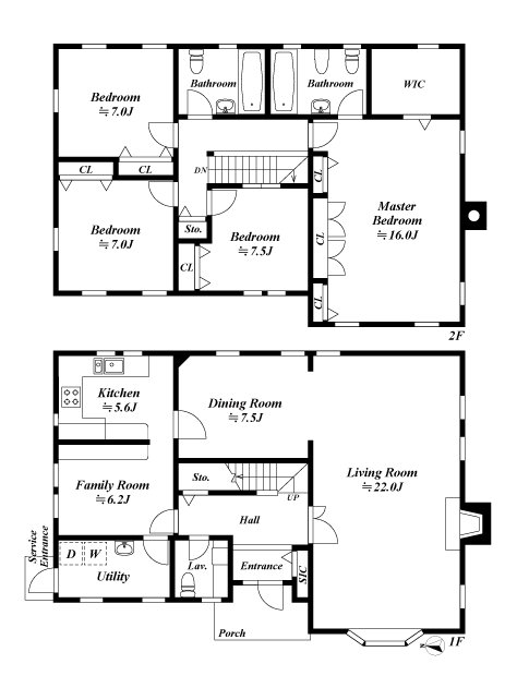 戸建2階の間取図