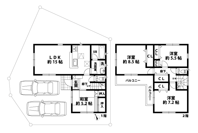 戸建2階の間取図