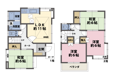 戸建2階の間取図