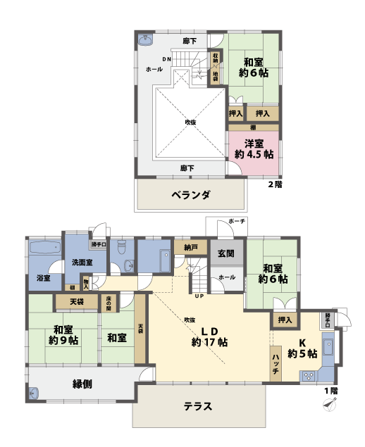 戸建2階の間取図