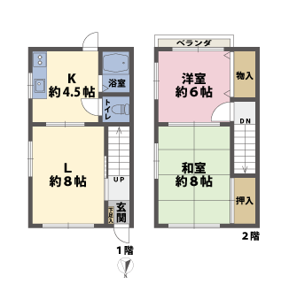 戸建2階の間取図
