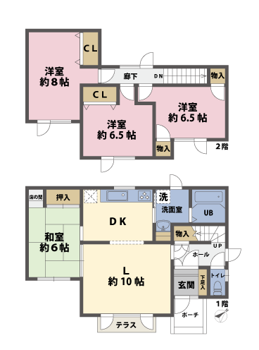 戸建2階の間取図