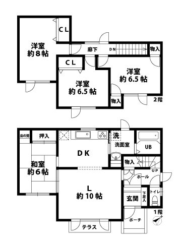 戸建2階の間取図
