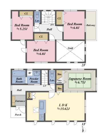 戸建2階の間取図