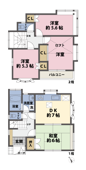 戸建2階の間取図